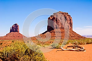 Red rock formations in Monument Valley