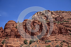 Red rock formations and vortexed on a spring day in Sedona Arizona