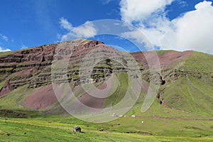 Red rock hill in Peru