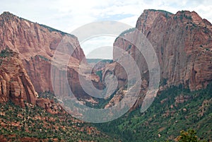 Red Rock Landscape in Colob Canyon, Zion National Park, Utah