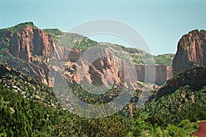 Red Rock Mountain Landscape in Colob Canyon in Zion National Park in Utah