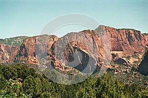 Red Rock Mountain Landscape at Colob Canyon in Zion National Park, Utah