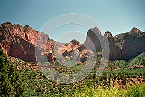 Red Rock Mountain Landscape at Colob Canyon in Zion National Park, Utah