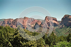 Red Rock Mountain Landscape at Colob Canyon in Zion National Park, Utah