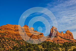 Red Rock Mountains In Late Afternoon Sun