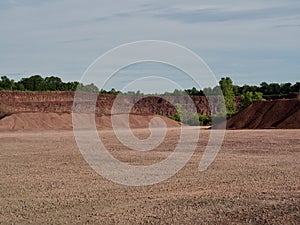 Red Rock Quarry Gravel Pit With Cliff