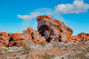 Red rock sandstone in the lake mead national recreation area, Ne