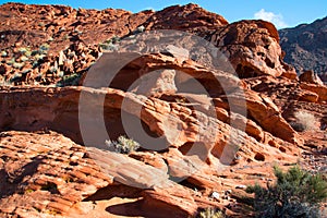 Red rock sandstone in the lake mead national recreation area, Ne