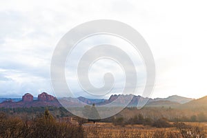 Red rock state park landscape. Cathedral rock in Arizona, USA