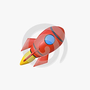 Red Rocket 3d icon render