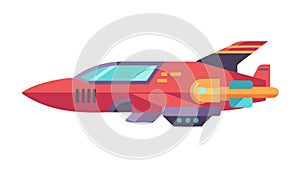 Red Rocket Ship Space Launch Vector Icon, vector design Generative AI
