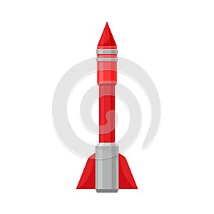 Red rocket. Vector illustration on a white background.