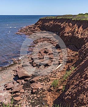 Red Rocks on Cavendish Beach & x28;Portrait& x29;, Prince Edward Island