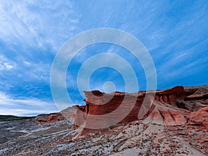 Rocas Coloradas, a landscape of Mars in Patagonia Argentina, Chubutpatagonia photo