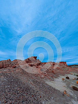 Rocas Coloradas, a landscape of Mars in Patagonia Argentina, Chubut photo