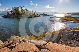 Red rocks at Georgian  Bay Ontario  Canada