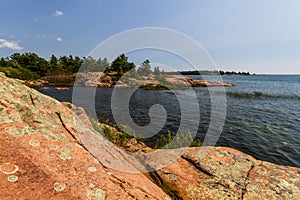 Red rocks at Georgian Bay Ontario, Canada