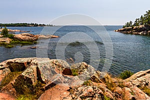 Red rocks at Georgian Bay Ontario, Canada