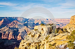 Red rocks in Grand Canyon South Rim Arizona in winter