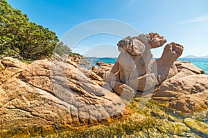 Red rocks in Liscia Ruja beach photo