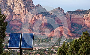 Red Rocks near Sedona Arizona with Solar Panels
