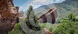 Red rocks panorama landscape in colorado