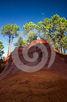 Red rocs of jaune in Roussilon