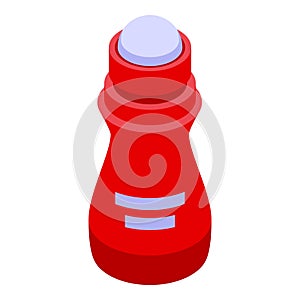 Red roll deodorant icon isometric vector. Fresh cosmetic