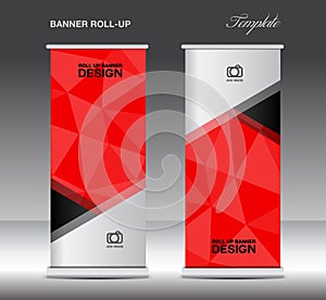 Red roll up banner template, stand template, stand design