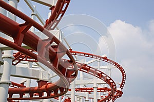 Red roller coster rail