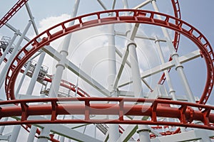 Red roller coster rail