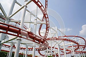 Red roller coster rail