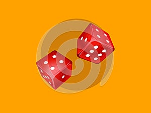 Red rolling dice