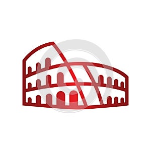 Red roma coloseum logo symbol icon