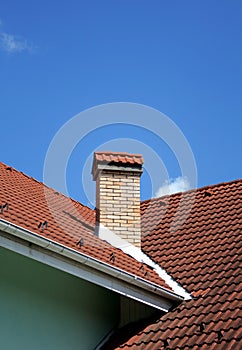 Red roof with chimney