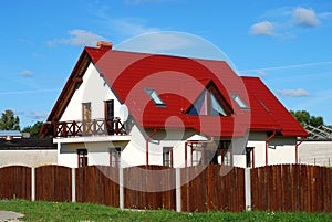 Red roof house
