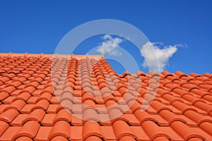 Red roof texture tile photo