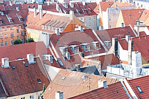 Red roof tops of beautiful European houses