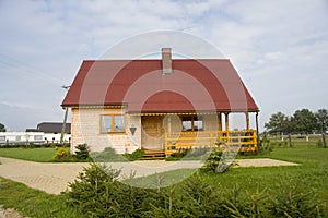 Red-roofed house photo