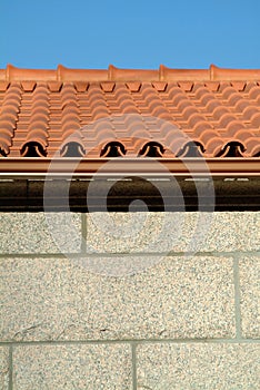 Red roofing tiles