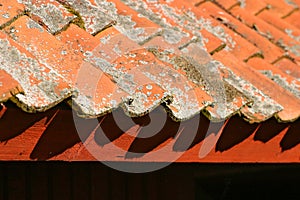 Red roofing tiles