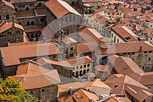 Red roofs in amazing french town Puy-en-Velay, France France