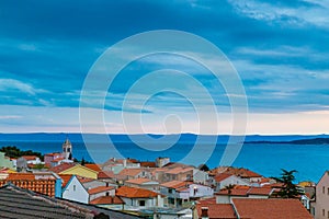 Red Roofs,Church Tower And Sea- Baska Voda,Croatia