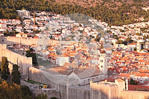 Red roofs of the houses in Dubrovnik