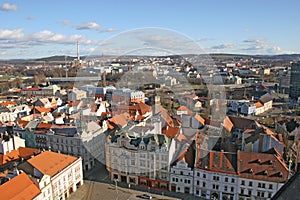 Red roofs of Plzen