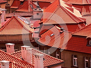 Red roofs, prague, czech republic