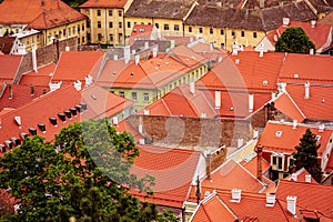 Red roofs - view from Petrovaradin Fortress, Novi Sad, Serbia