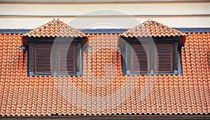 Red rooftops at Prague, Czech