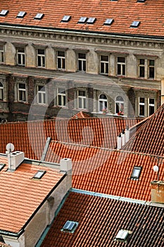 Red rooftops at Prague