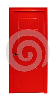 Red room door isolated
